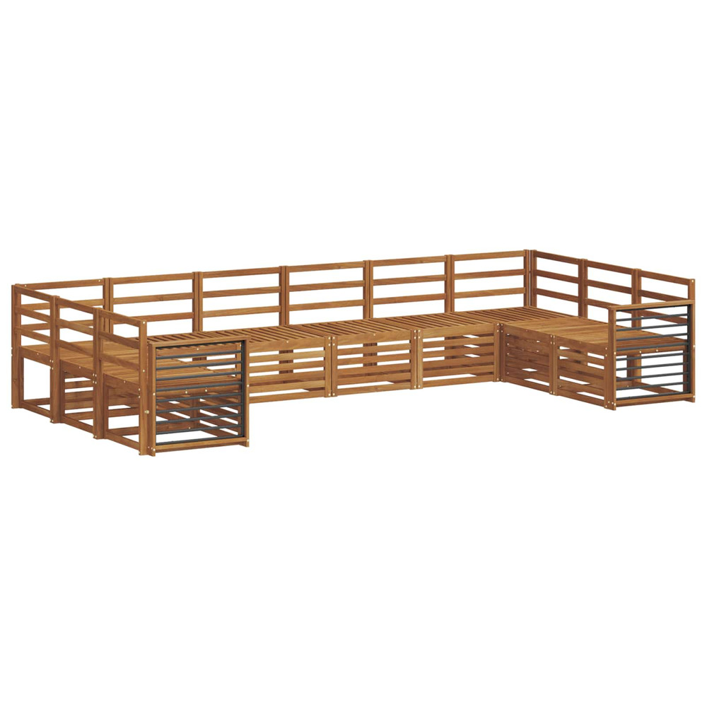 Ensembles de canapés 10 pcs naturel bois d'acacia massif