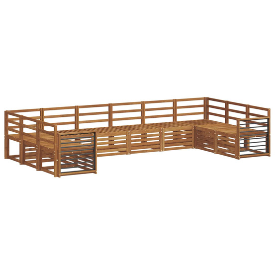 Ensembles de canapés 10 pcs naturel bois d'acacia massif