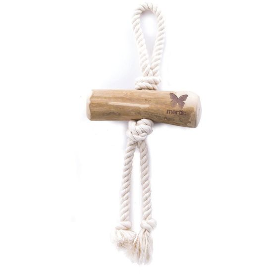 Jouet bois & corde pour chiens jouet en bois de caféier