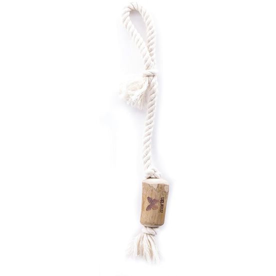 Jouet bois & corde pour chiens jouet en bois de caféier