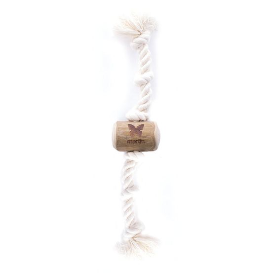 Jouet bois & corde pour chiens jouet en bois de caféier