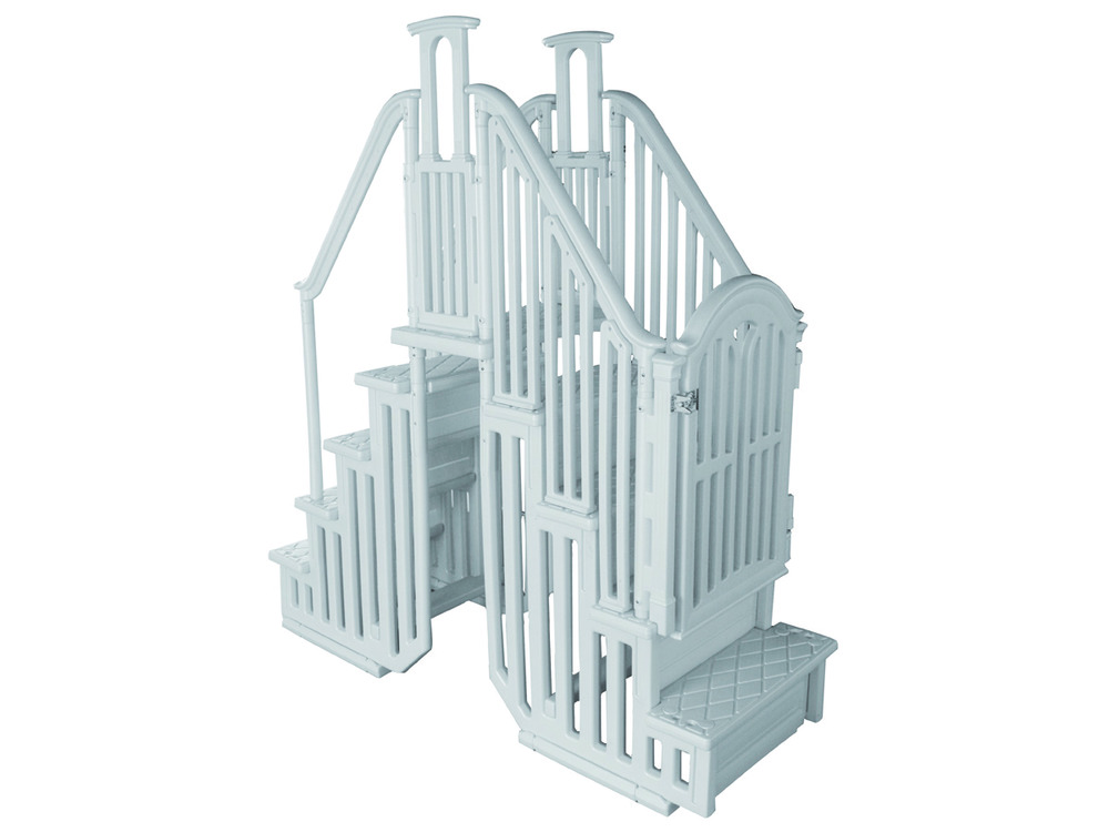 Escalier double pour piscine bruno avec porte de sécurité pour enfant