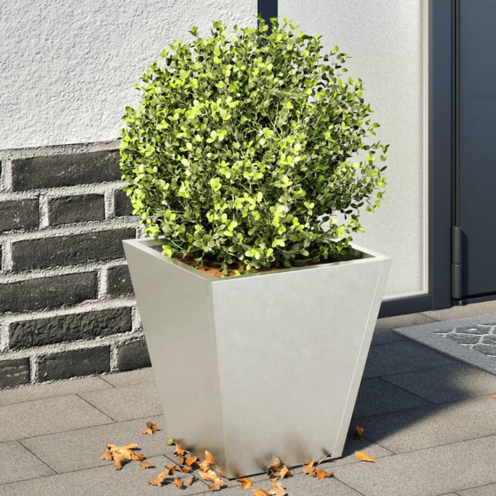 Lot de 2 jardinières carrées acier inoxydable 30cm