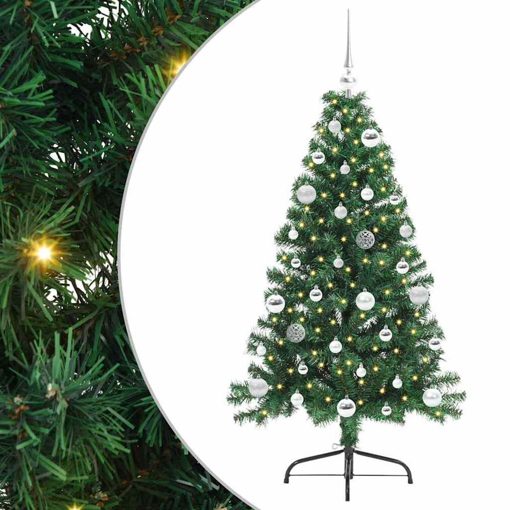 Sapin de noël artificiel pré-éclairé vert 150 cm pvc