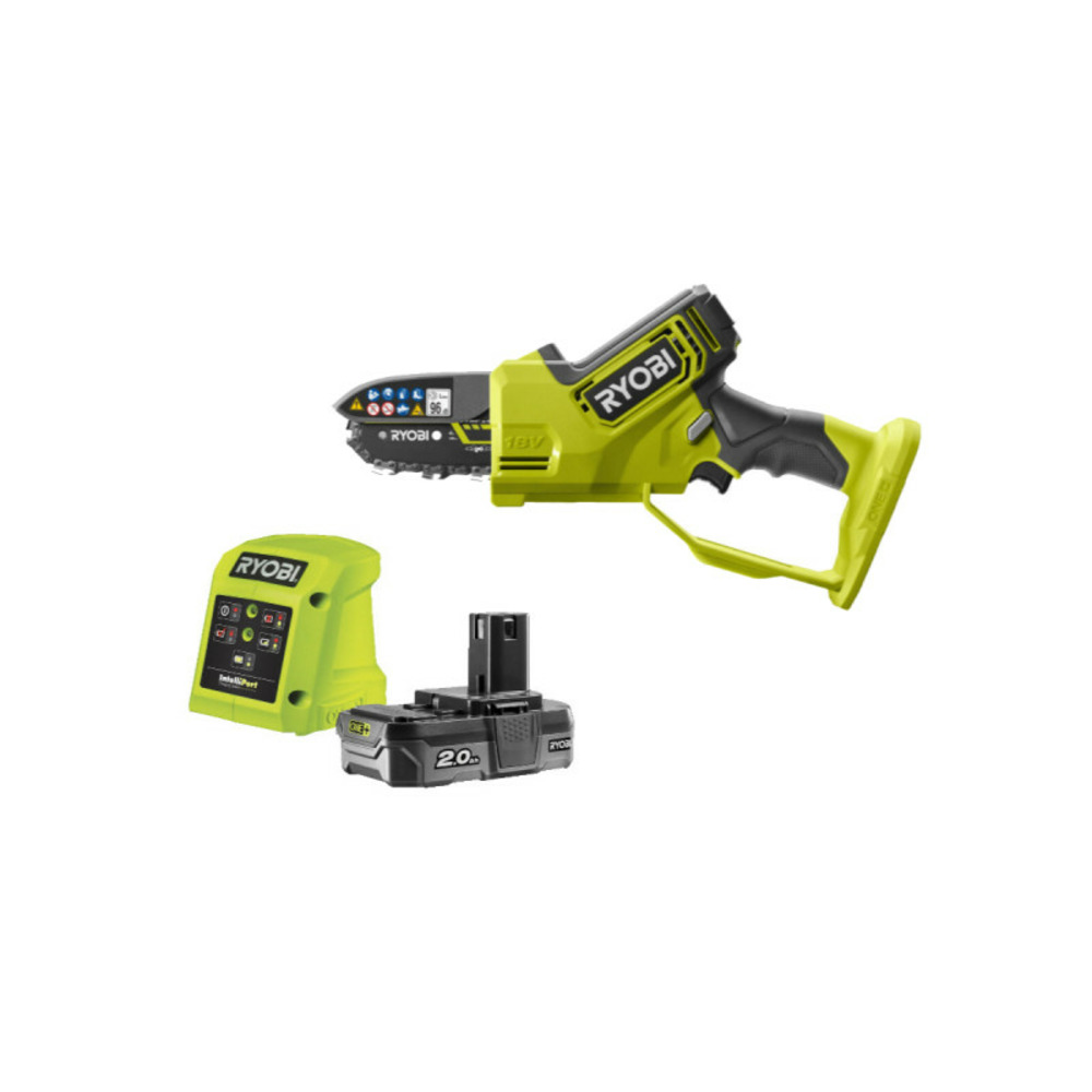 Élagueur à main ryobi - ry18psx10a-120 - 18v one+ brushless - 1 batterie 2,0 ah - 1 chargeur