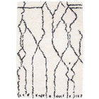 Tapis motif berbère à poils longs - itahari - noir et blanc cassé - 80 x 150 cm