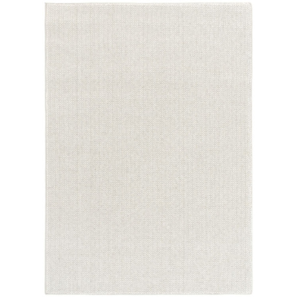 Tapis en laine et polyester - tricot - blanc cassé - 140 x 200 cm