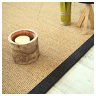 Tapis sisal yucatan chaume - ganse chenille brun chiné - 80 x 150 cm