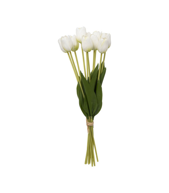Bouquet artificiel de 10 tulipes blanches h 48 cm