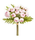 Bouquet de fleurs artificielles 18 mini camélias rose d. 17 x h. 26 cm
