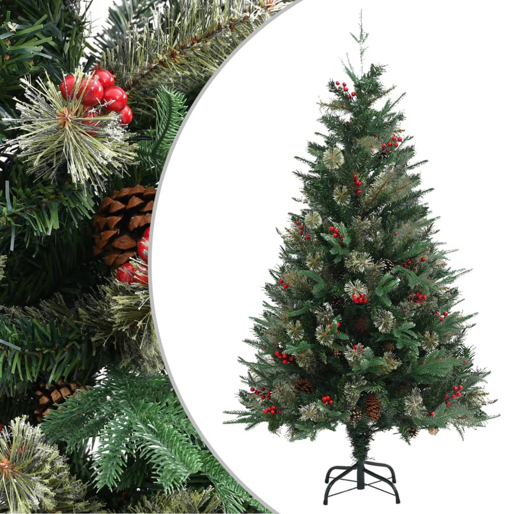 Sapin de noël avec pommes de pin vert 150 cm pvc et pe