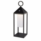 Lanterne design sans fil led santorin black noir aluminium h47cm
