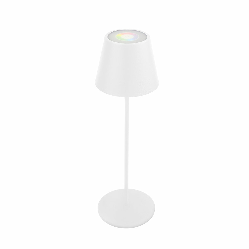 Lampe de table sans fil led kelly rgb blanc aluminium h39cm