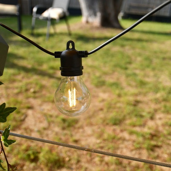 Guirlande guinguette solaire - 600 lumens - prolongeable - chromex