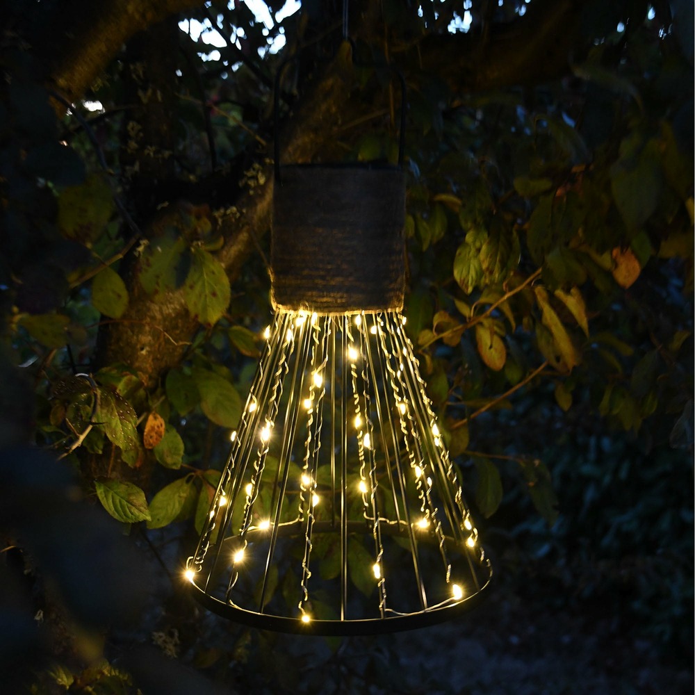 Lanterne solaire picana - blanc chaud - 40 microled - fixe - extérieur - chromex