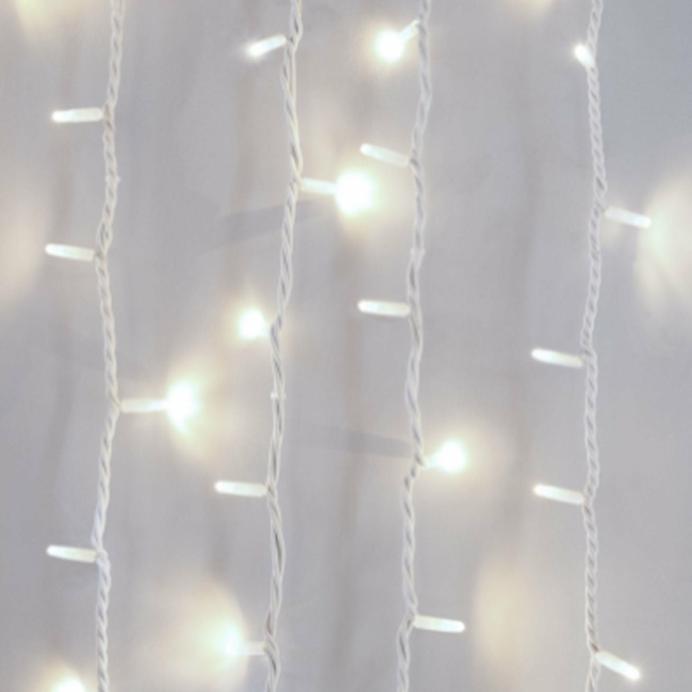 Rideau lumineux blanc l2xh2m 105 led prolongeable int/ext
