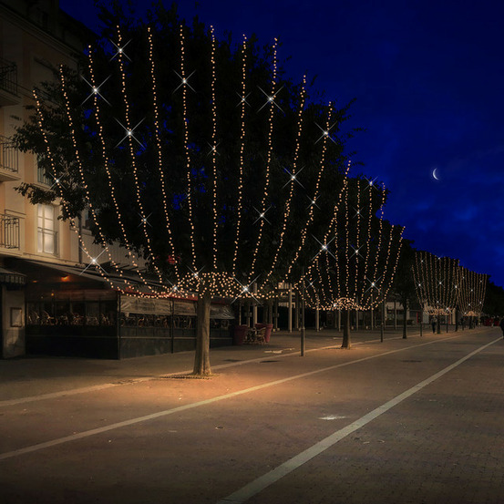 Guirlande scintillante l12m 120 led blanc chaud - prolongeable - qualité professionnelle - int/ext - chromex