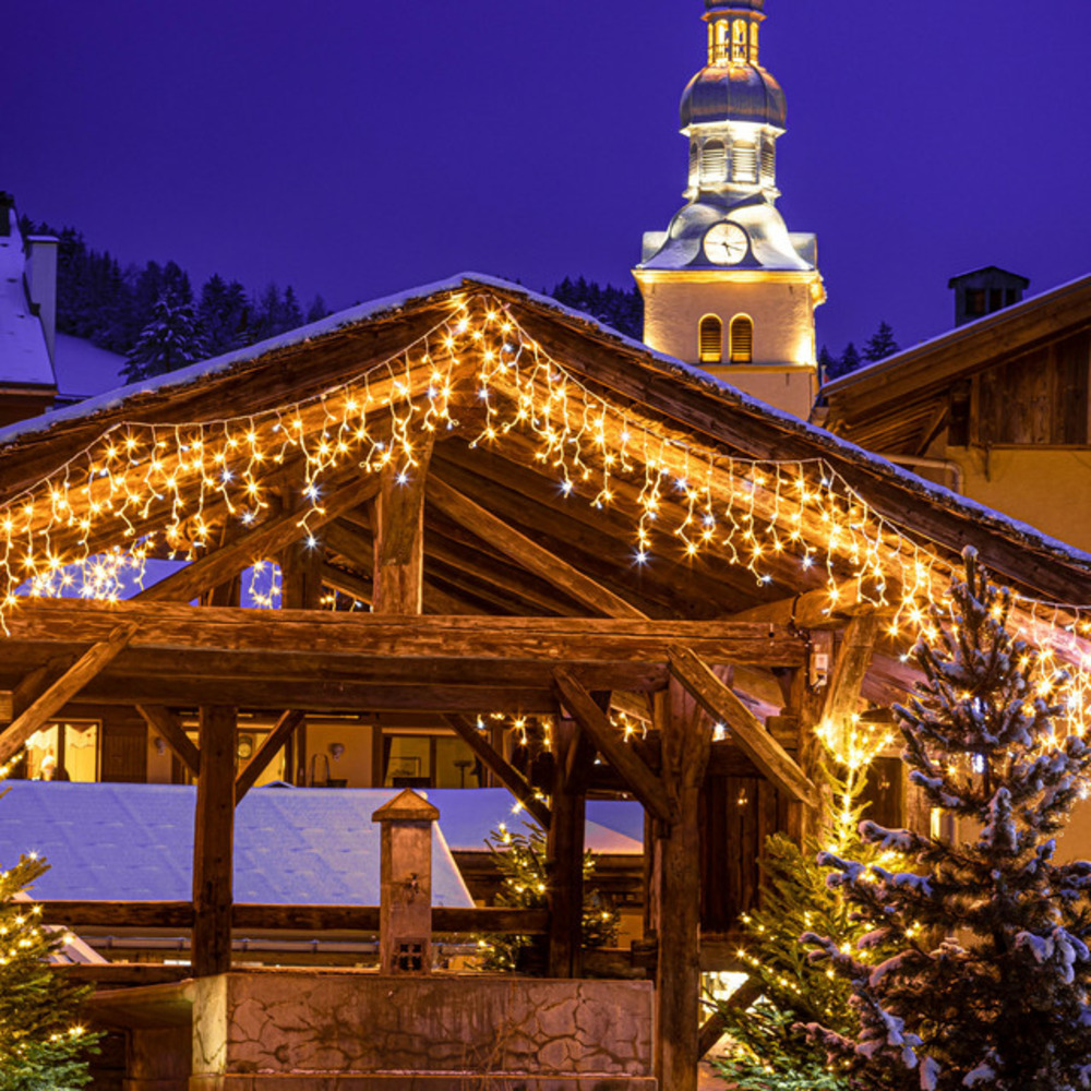 Frise scintillante h0,5 x l4m 100 led blanc chaud - prolongeable - qualité professionnelle - int/ext - chromex