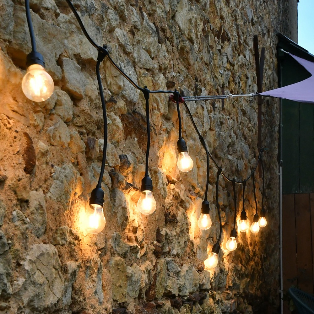 Guirlande guinguette javanaise e27 - 10 douilles - 5m prolongeable - sans ampoule - int/ext