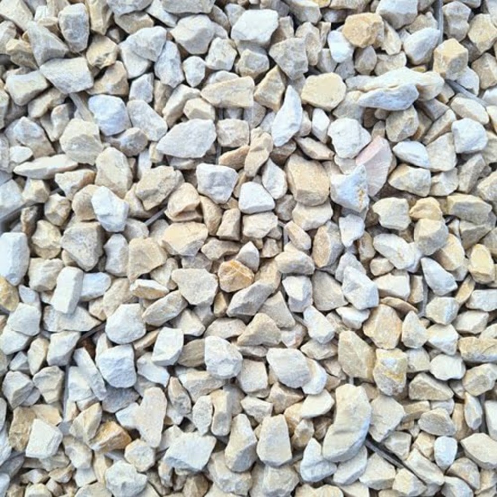 Sac +/- 20 kg = 0,4m² gravillons calcaire blanc 6/10