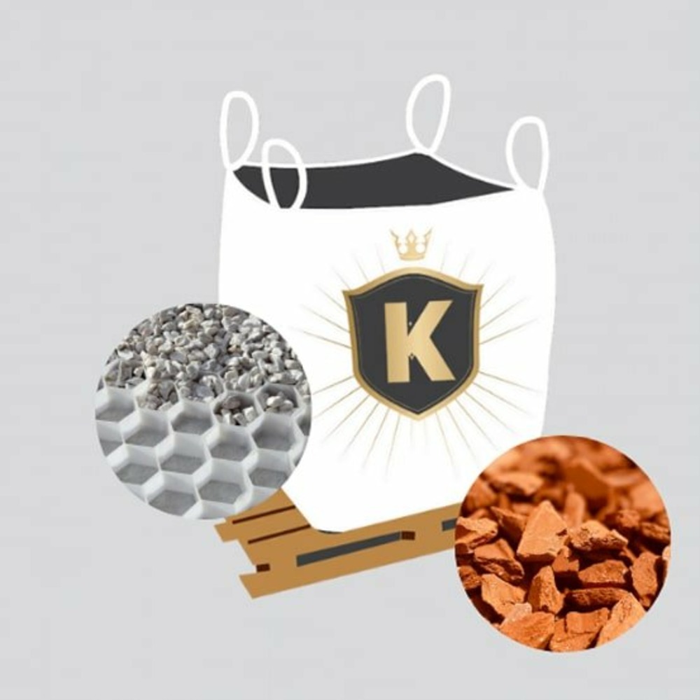 Kit 20m2 graviers orange + stabilisateurs = 1 big bag brique taronja 8/14 1,5t