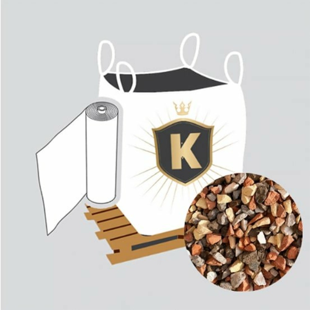 Kit 20m2 gravier multicolore + géotextile = 1 big bag gravier 6/14 1.5t
