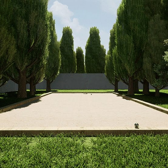 Kit finition terrain de pétanque jaune 75m²