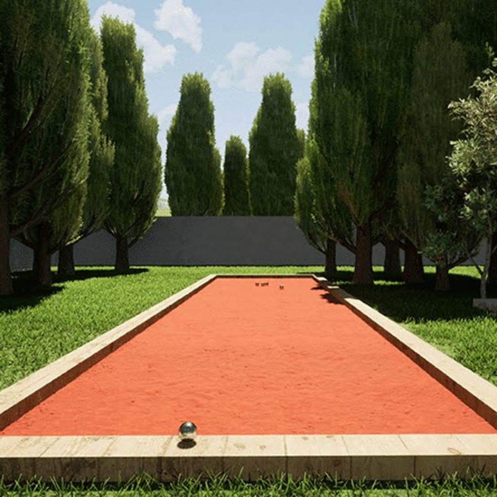 Kit finition terrain de pétanque rouge 25m²