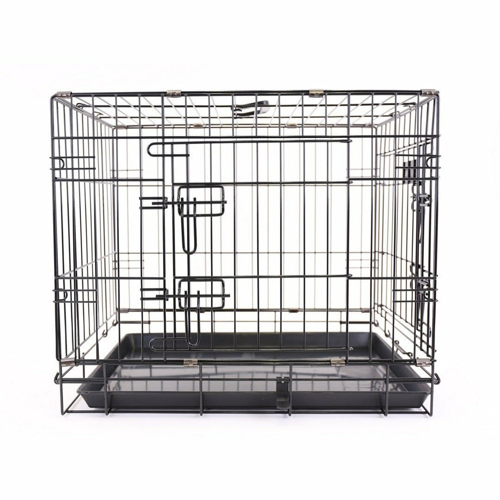 Cage de transport pour chiens et chats en métal 2 portes