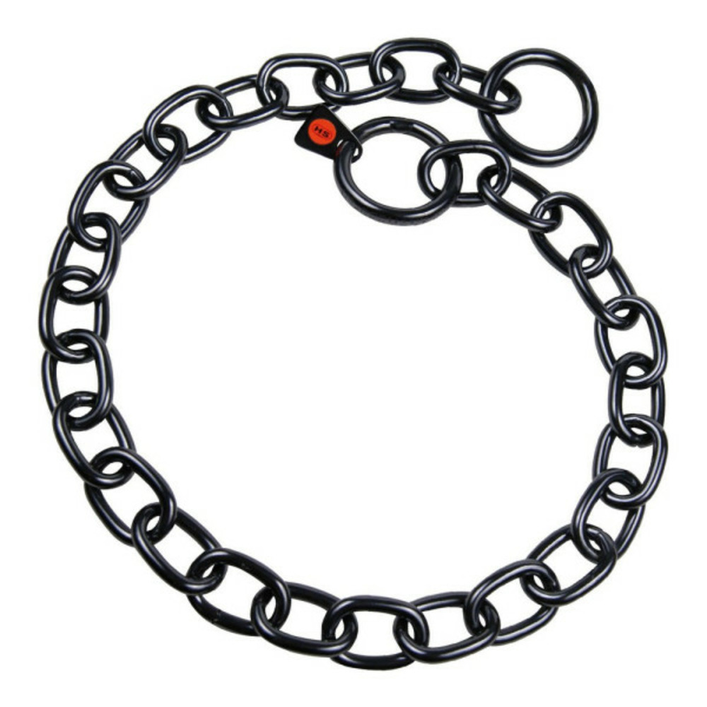 Collier pour chien noir 4 mm maillons semi-long (69 cm)