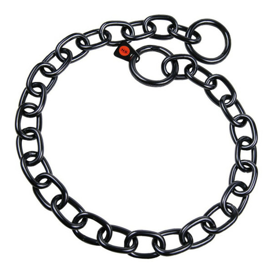 Collier pour chien noir 4 mm maillons semi-long (74 cm)