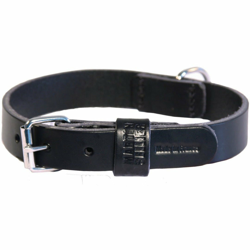 Collier pour chien en cuir pleine fleur véritable - conception artisanale française