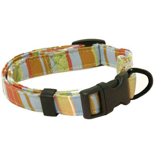 Collier pour chiens en nylon image - collection rayé