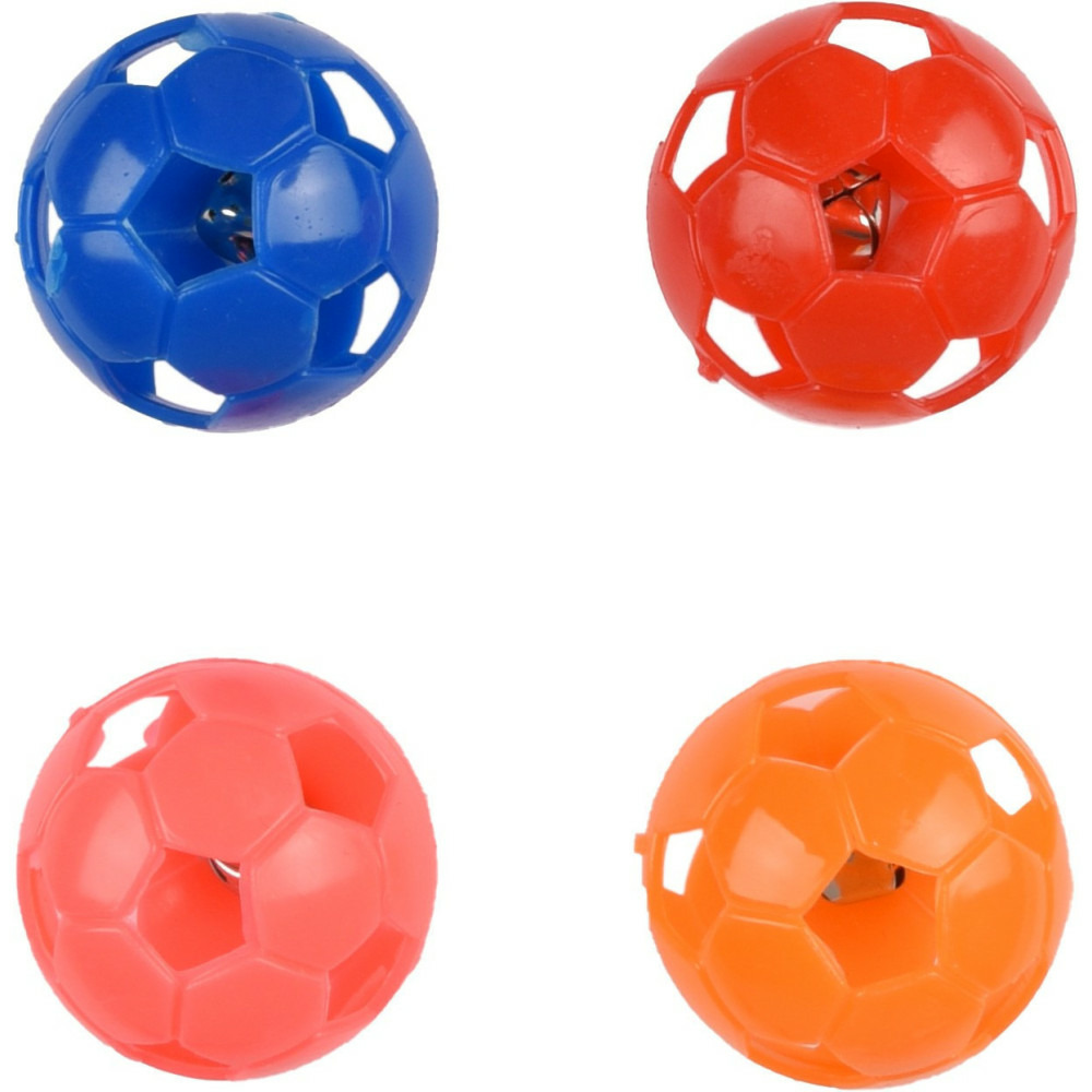 4 balles à grelot pour chat ø 3.8 cm couleur multiple jeux pour chat