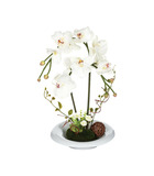 Composition florale d'orchidées artificielles vase en céramique h 40 cm