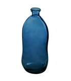 Vase bouteille en verre recyclé bleu orage h 73 cm
