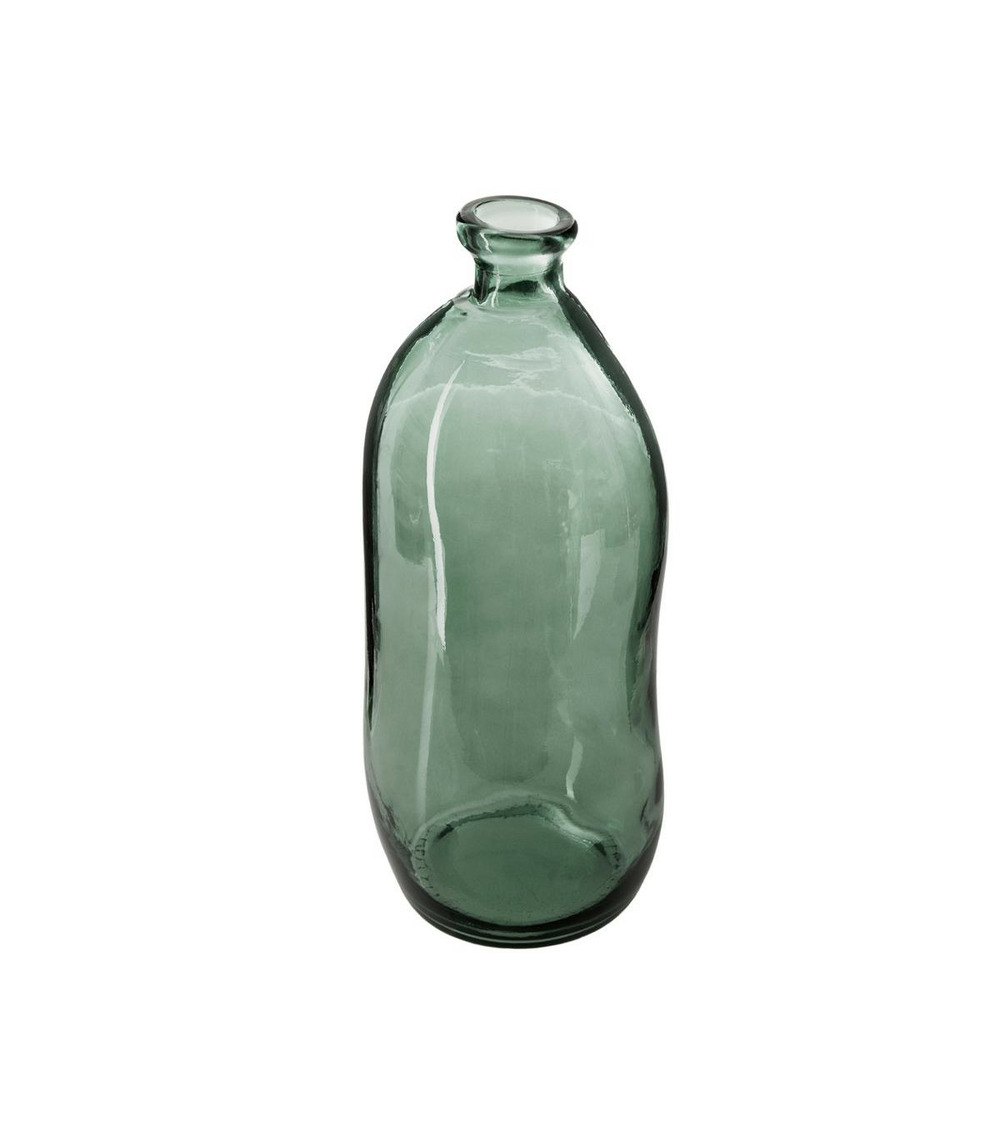 Vase bouteille en verre recyclé vert kaki h 51 cm