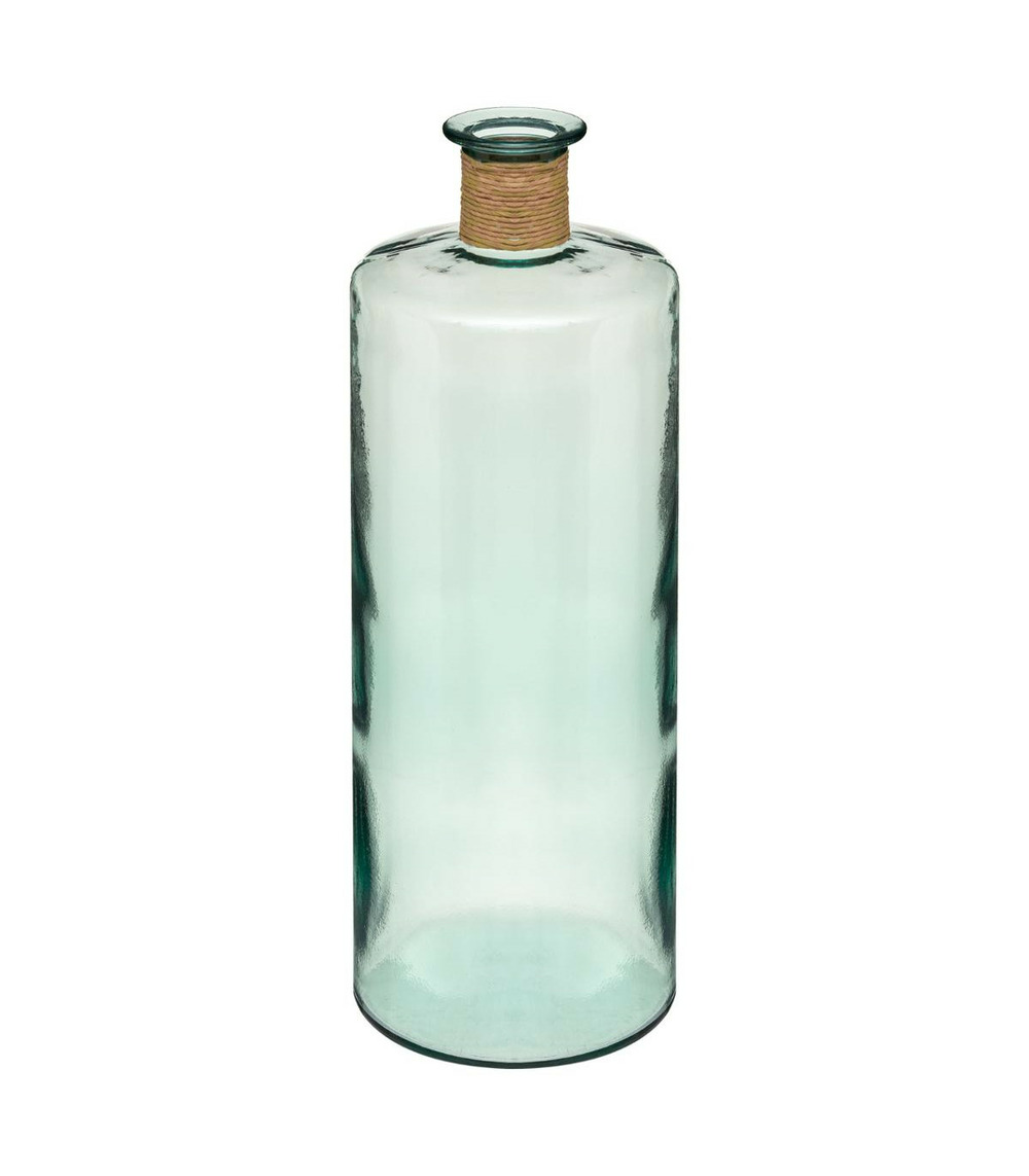 Vase épaule en verre recyclé transparent h 75 cm
