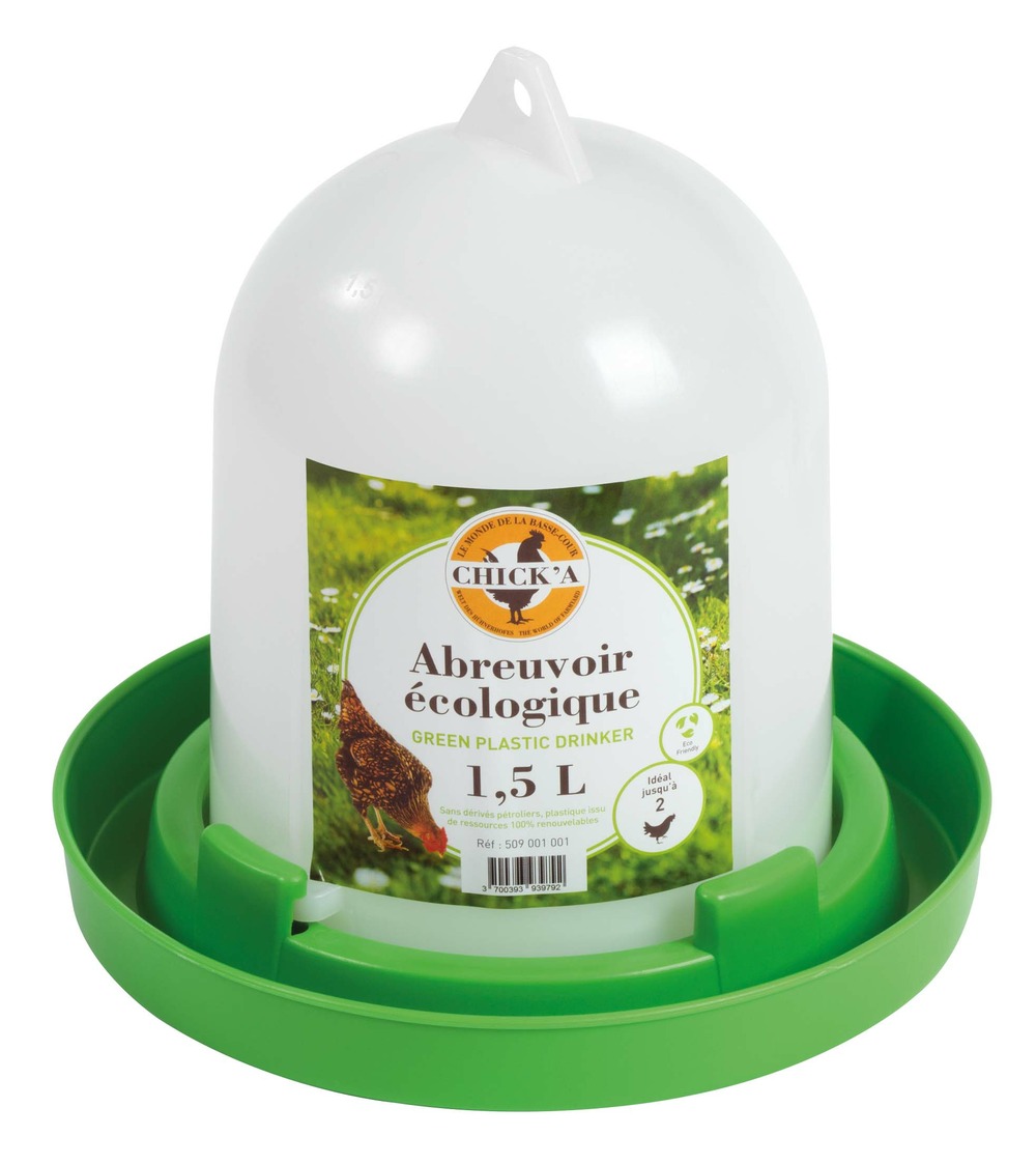 Abreuvoir plastique ligne verte 1.5 l
