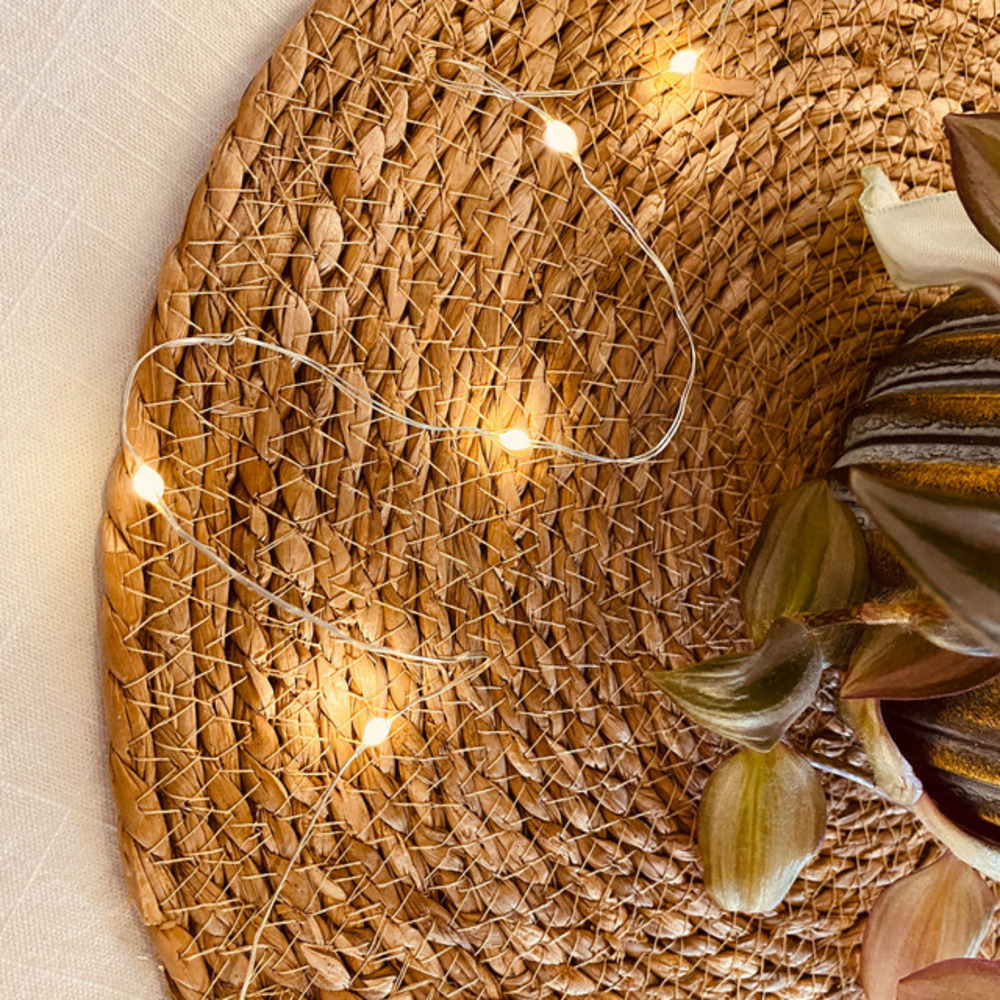 Guirlande microled alya - 400 - 40 microled ivoire - fixe - à piles - int/ext - chromex