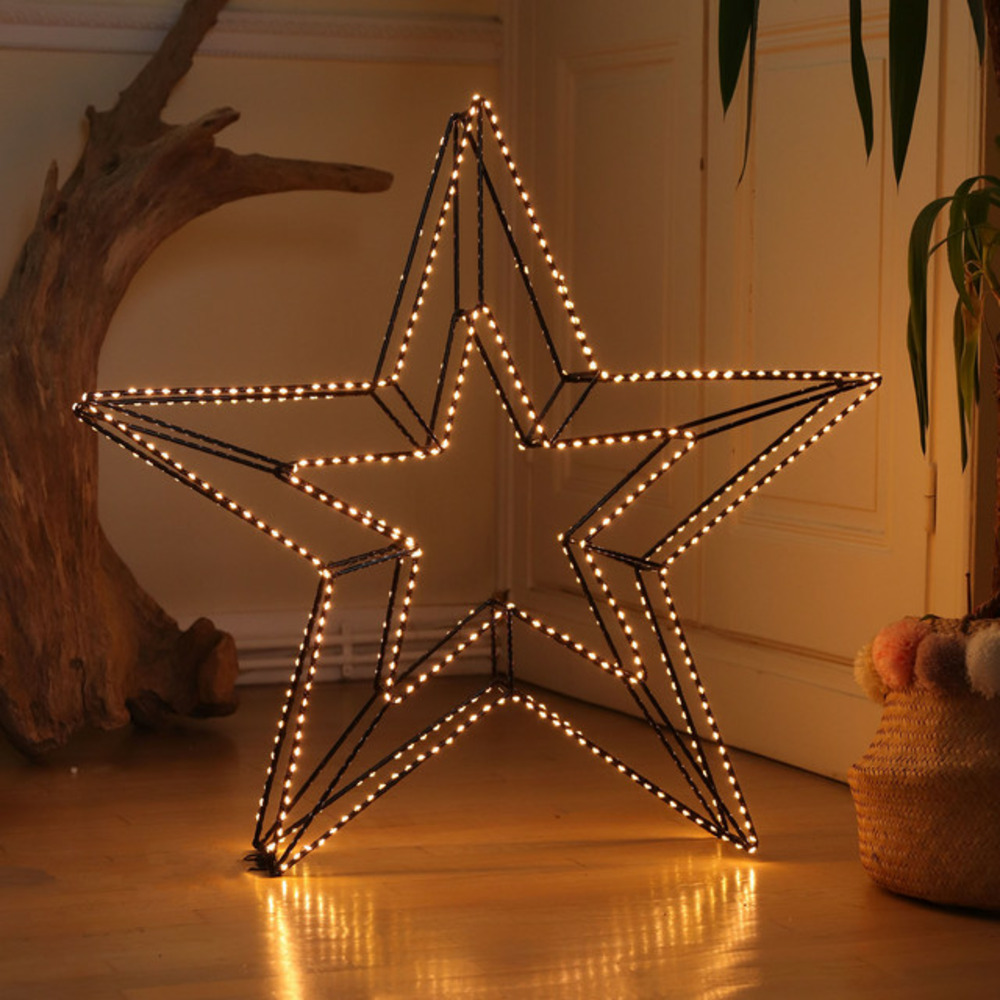 Étoile lumineuse 600 microled blanc chaud - ø78cm -int/ext - chromex