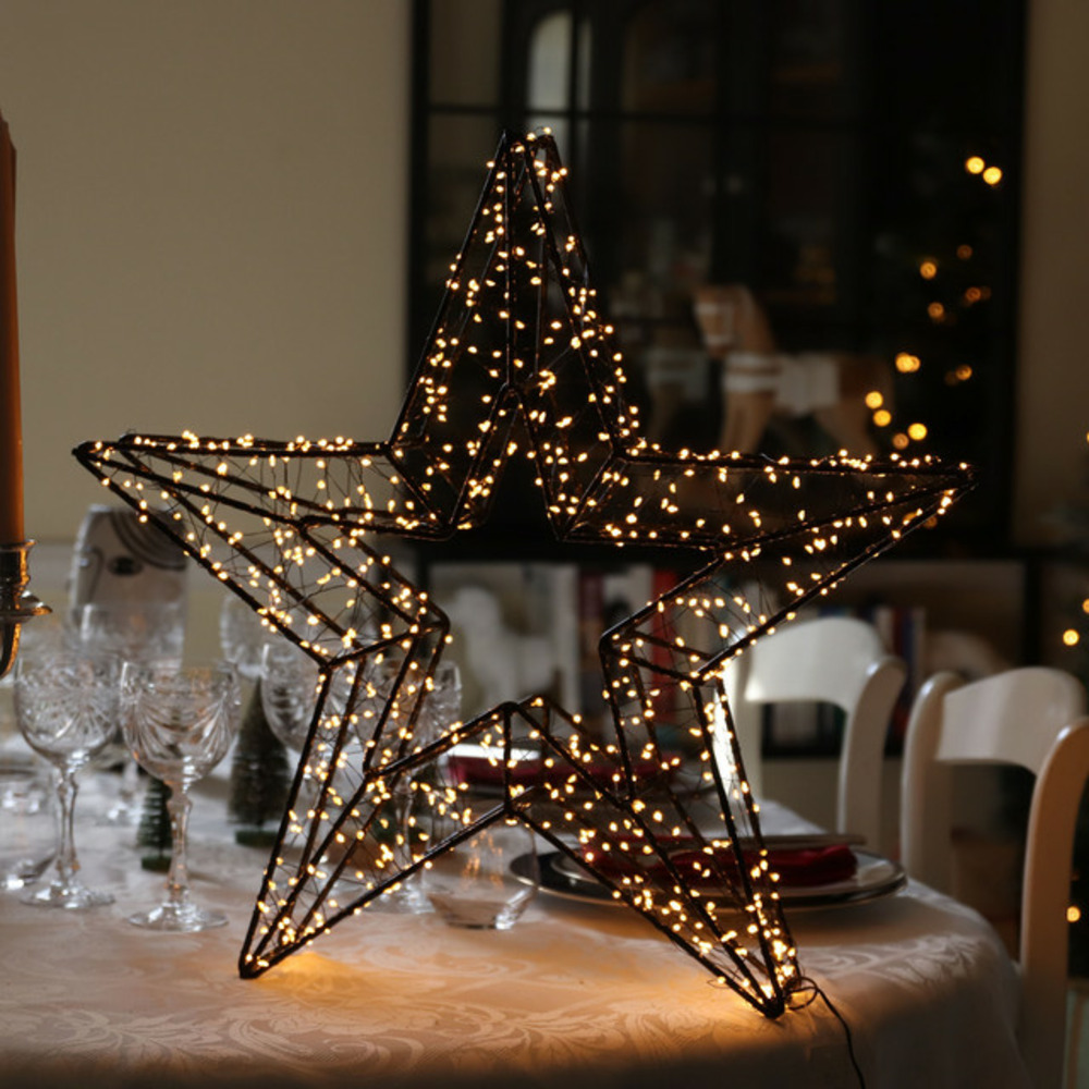 Étoile lumineuse 800 microled blanc chaud - ø58cm -int/ext - chromex