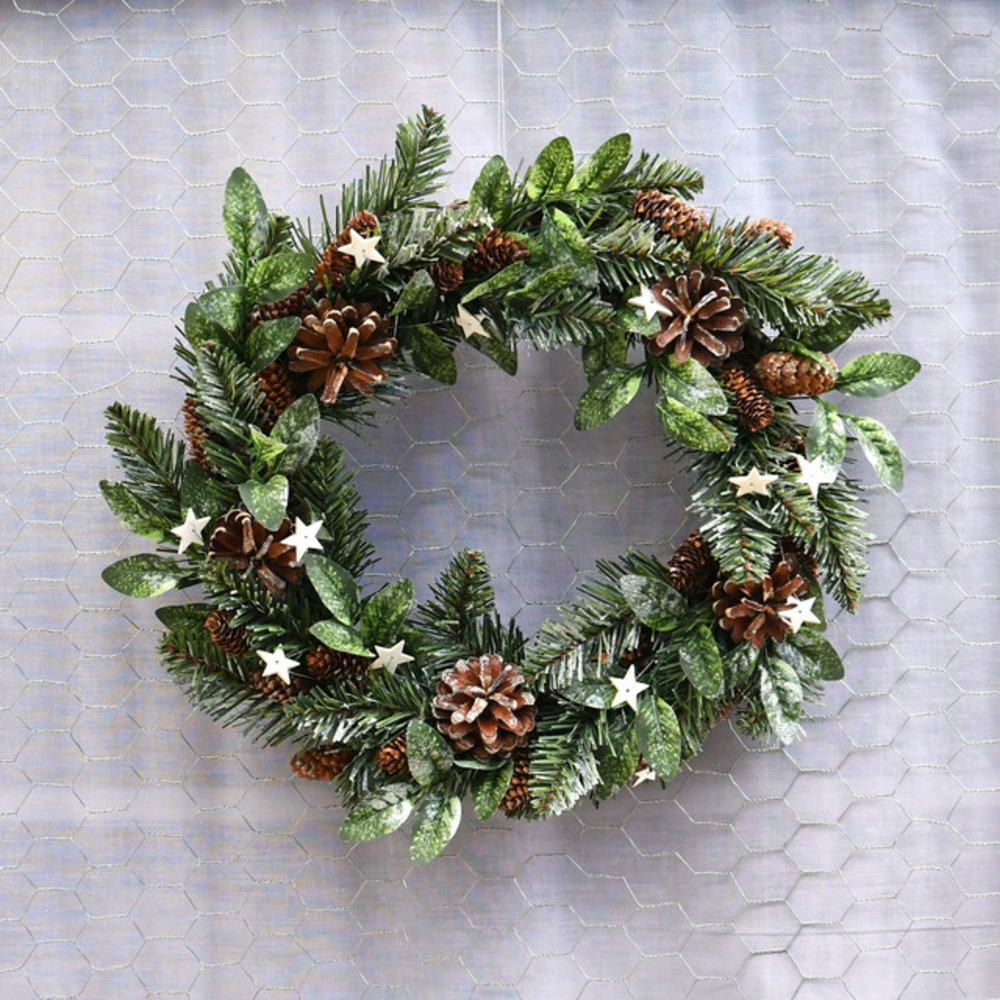 Couronne de noël anis - ø35cm - intérieur - chromex