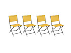 Lot de 4 chaises de jardin pliante métal modula moutarde/graphite