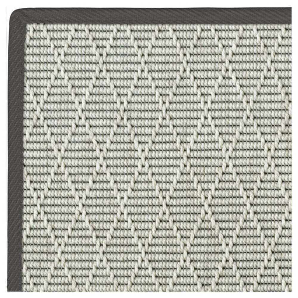 Tapis intérieur / extérieur timika - blanc craie - galon noir - 80 x 150 cm