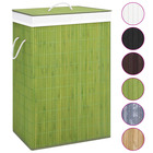 Panier à linge avec une seule section bambou vert