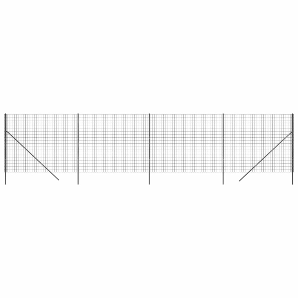 Clôture en treillis métallique anthracite 2,2x10 m