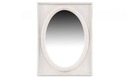 Miroir ancien oval vertical bois cerusé blanc 55.5x3.5x72.5cm