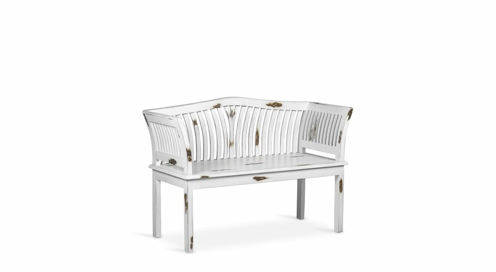 Banc 2 places bois blanc 117x47x76cm