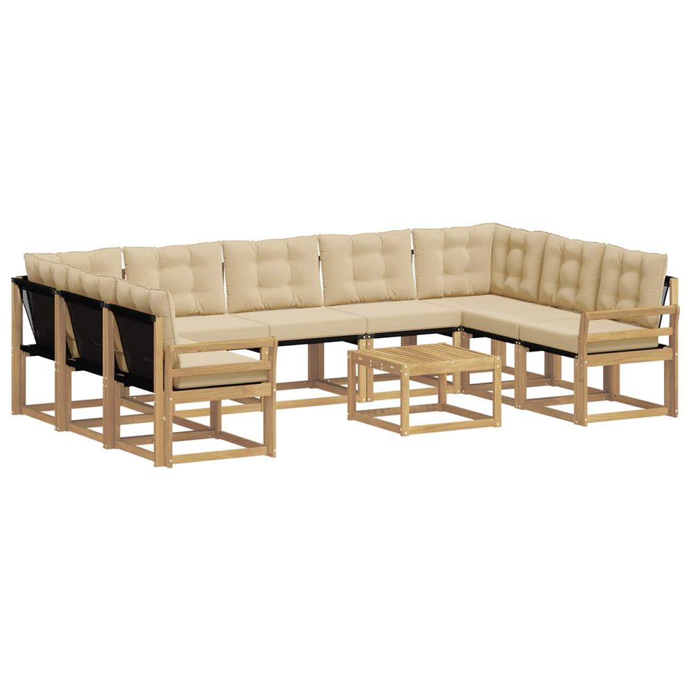 Ensemble de canapés d'extérieur 10 pc blanc et beige